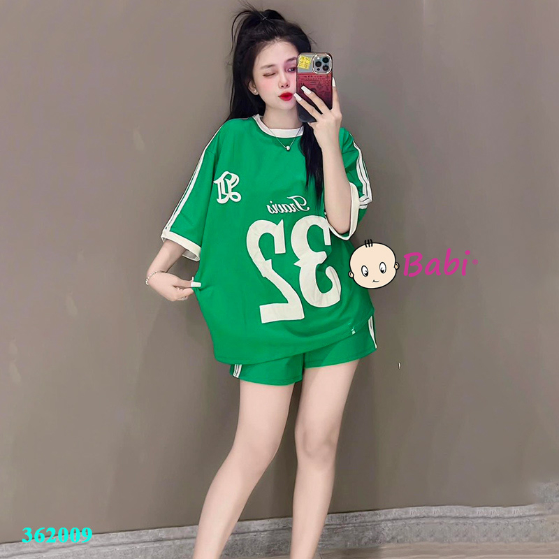 Đồ bé gái và mẹ in số 32, set bộ cộc tay bé gái chất cotton mịn mát, bộ quần áo Babi bé gái mùa hè