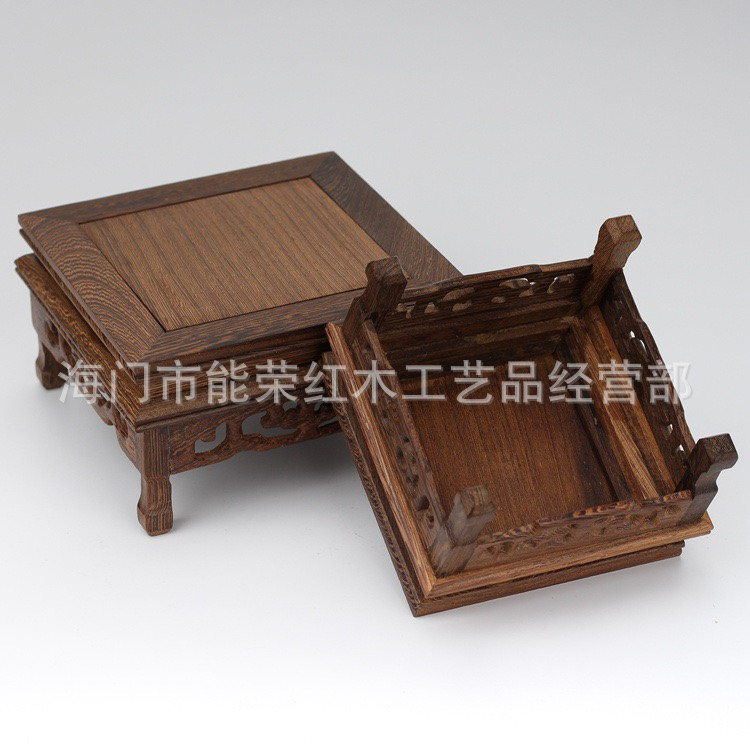 Đế gỗ, đôn gỗ chân Hổ Vuông  để chậu bonsai mini,tượng gốm, ấm trà
