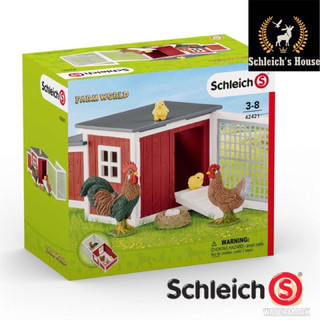 Mô hình động vật , đồ chơi con vật Schleich chính hãng Set Chuồng gà và đàn gà 42421 - Schleich House