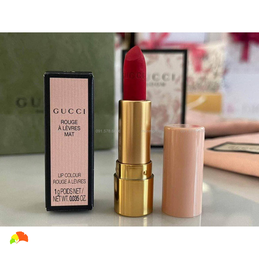 Son Gucci 25 Goldie Red - Đỏ Tươi  Mini 1g