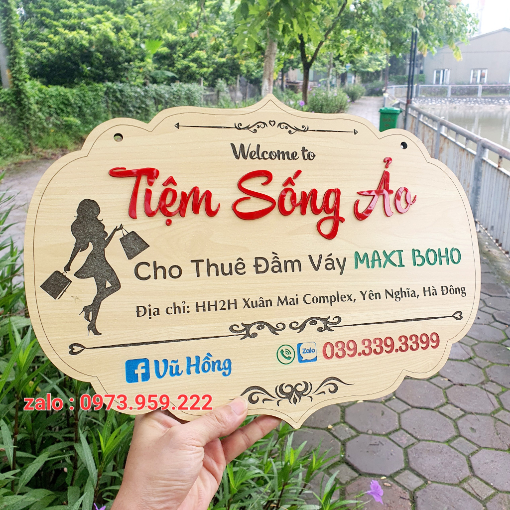 Bảng Gỗ Tên Shop , Bảng Hiệu bán hàng Online - MIỄN PHÍ Tư Vấn - Thiết kế