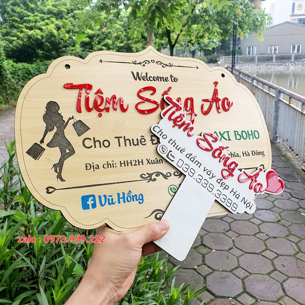 Bảng Gỗ Tên Shop , Bảng Hiệu bán hàng Online - MIỄN PHÍ Tư Vấn - Thiết kế