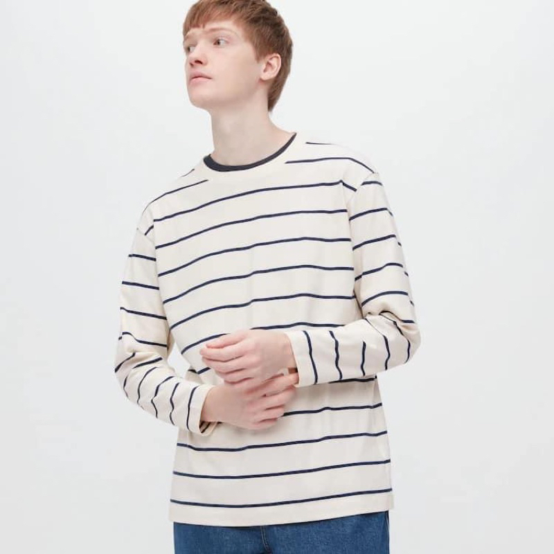 Áo thun kẻ dài tay Nam Uniqlo size XS