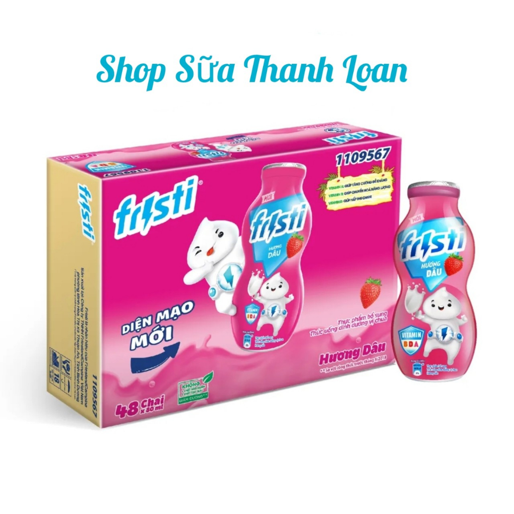 Thùng 48 Chai Sữa Chua Uống Fristi Hương Dâu 80ml