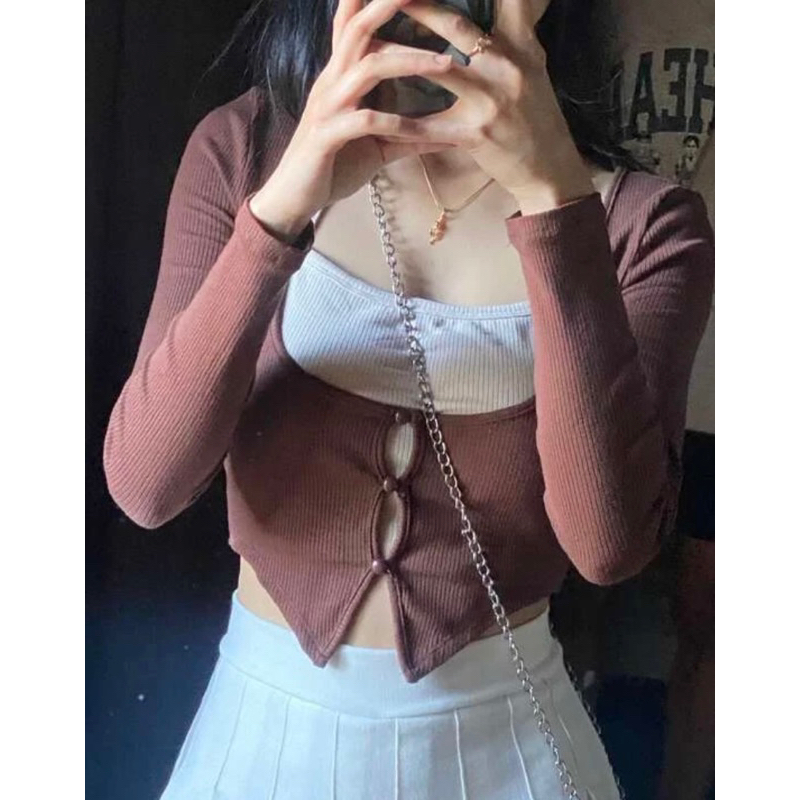 Áo thun gân đan 2 in 1