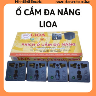 Phích ổ cắm đa năng Lioa, phích ổ cắm điện lioa chuyển 3 chân sang 2 chân, ổ cắm chuyển phích điện,ổ cắm nổi