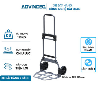 Xe đẩy hàng 2 bánh 110kg gấp gọn nhập khẩu ADVINDEQ TL110C, bánh xe chống ồn - Hàng chính hãng bảo hành 1 năm