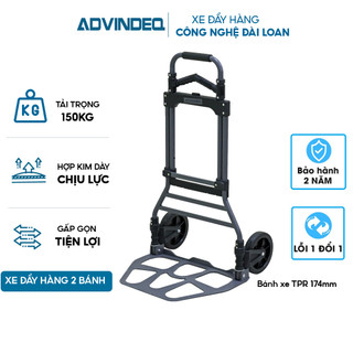 Xe kéo hàng 2 bánh rút gọn 150kg nhập khẩu ADVINDEQ TL-150C, bánh xe chống ồn, xe chở hàng xếp gọn đa năng - BH 1 năm