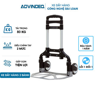 Xe đẩy hàng gấp gọn 2 bánh tải trọng 80kg ADVINDEQ nhập khẩu, xe kéo hàng mini xếp gọn đa năng chính hãng
