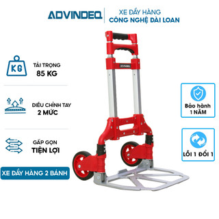 Xe đẩy hàng 2 bánh gấp gọn chở 85kg Advindeq nhập khẩu, xe kéo hàng mini xếp gọn đa năng bảo hành 1 năm