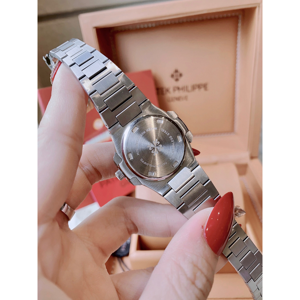 Đồng hồ nữ P@t€k Philipp€ 7118-1200R-003 Nautilus Watch 35mm, dây thép không gỉ, Full box, Luxury diamond watch