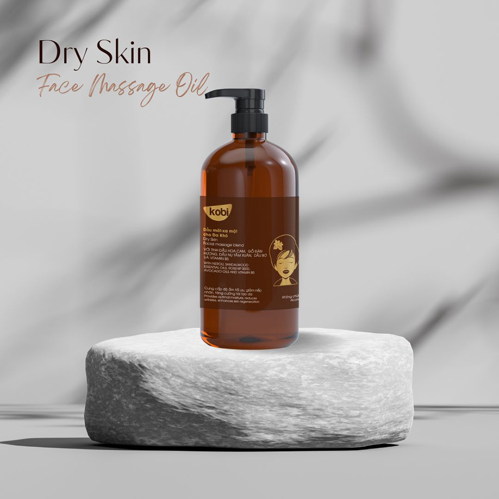 Dầu mát xa mặt dành cho da khô Kobi Dry Skin facial massage blend