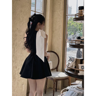 ĐẦM ĐEN CỔ YẾM NƠ TRẮNG TO (TH) ONEC