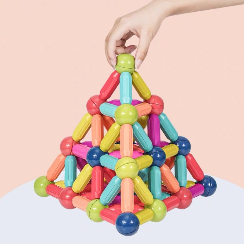 Đồ Chơi Xếp Hình Nam Châm Hút Xoay 360 Độ - Ghép Hình Khối Đa Dạng - Kích Thích Sáng Tạo Cho Bé