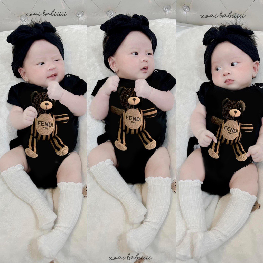 Bodysuit Gấu denfi cộc tay cho bé trai , gái , đồ sơ sinh body chip trẻ em , Kid_genz