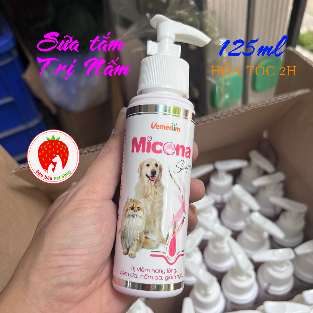 Sữa Tắm Viêm Da Nấm Da Cho Chó Mèo Micona Vemedim 200ml