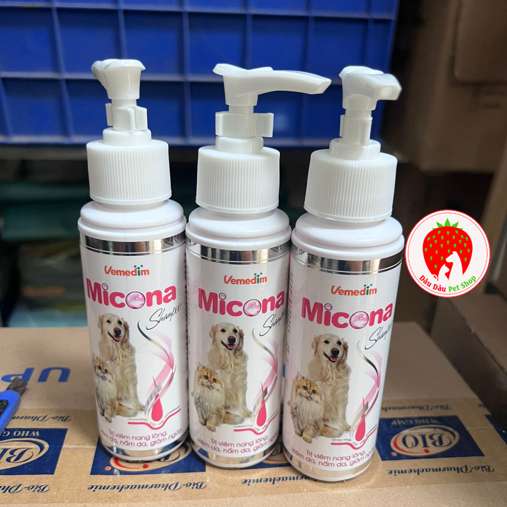 Sữa Tắm Viêm Da Nấm Da Cho Chó Mèo Micona Vemedim 200ml