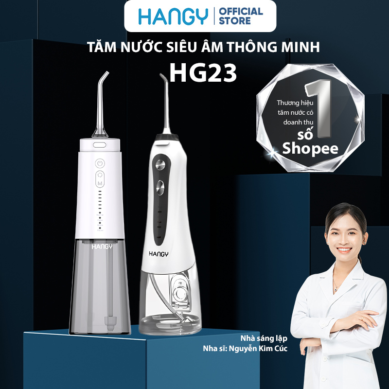 Máy tăm nước HANGY HF- 2 và XY-1 nâng cấp chống thấm nước [Kèm củ sạc, hộp đựng đầu xịt và túi vải đựng máy cao cấp]