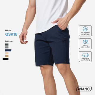 Quần Short Kaki Nam Co Giãn Thiết Kế Phối Cạp Chun Cao Cấp AVIANO