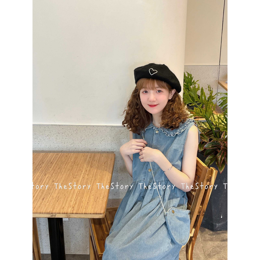 Đầm denim không tay  S671