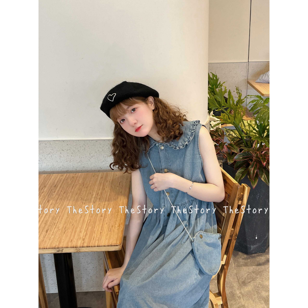 Đầm denim không tay  S671