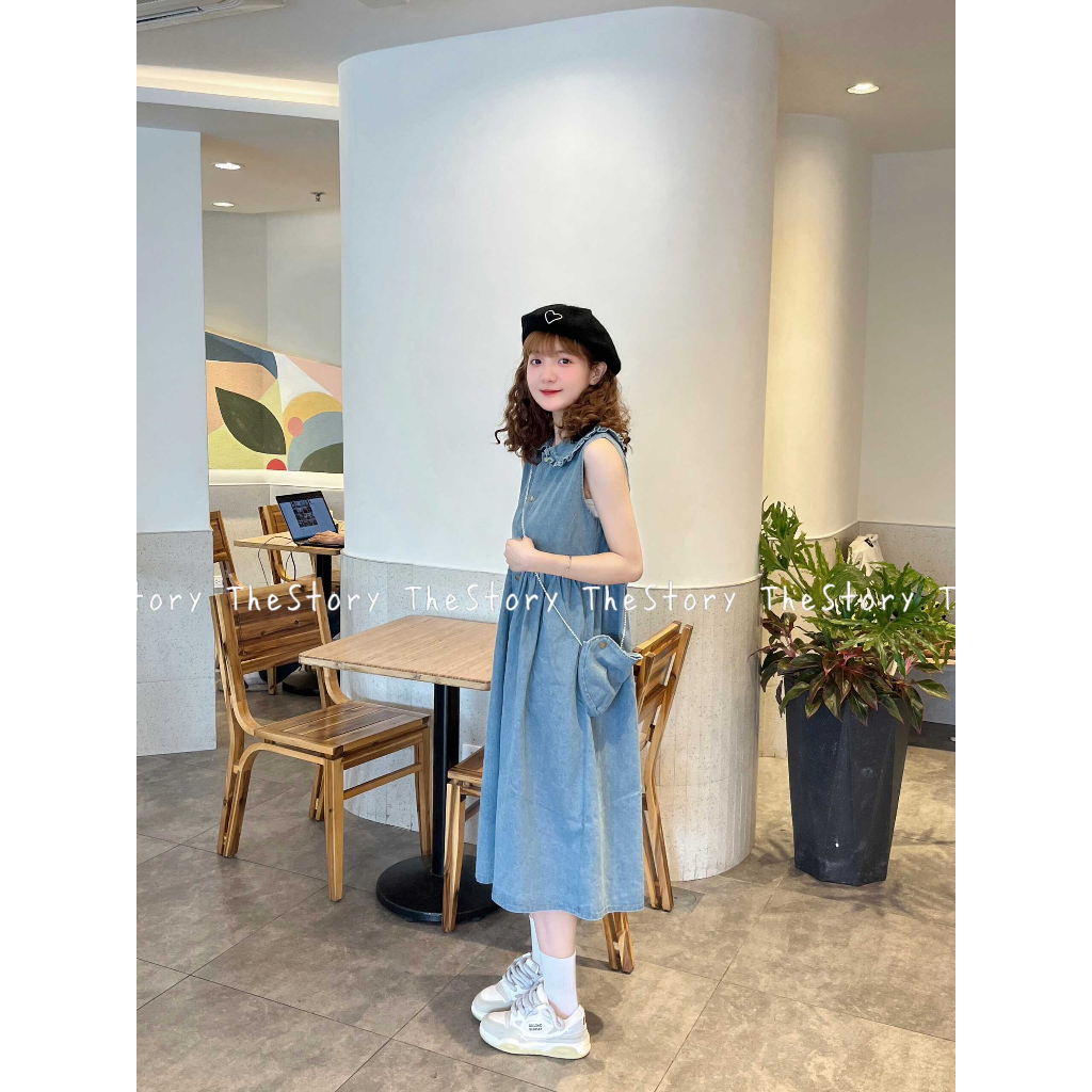 Đầm denim không tay  S671