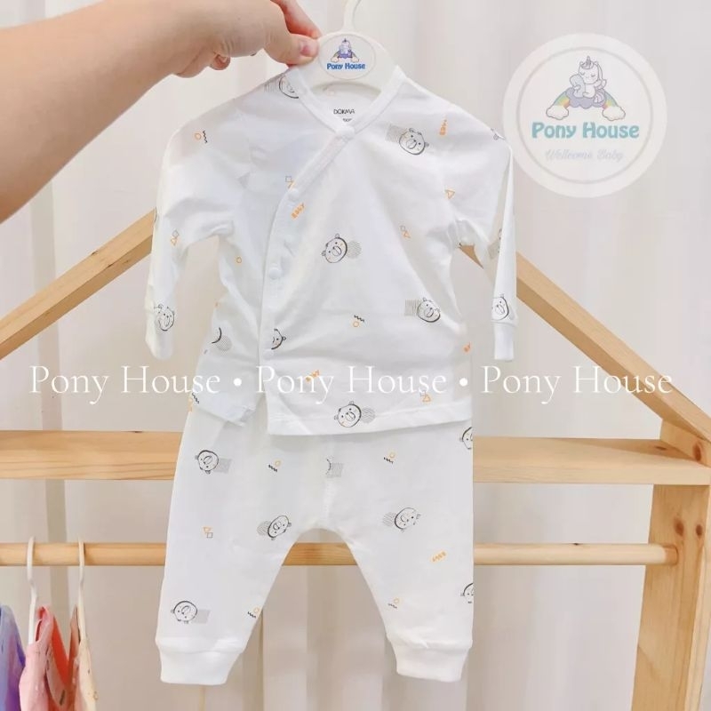 Bộ cài lệch sơ sinh Dokma chất cotton cho bé NB-3m