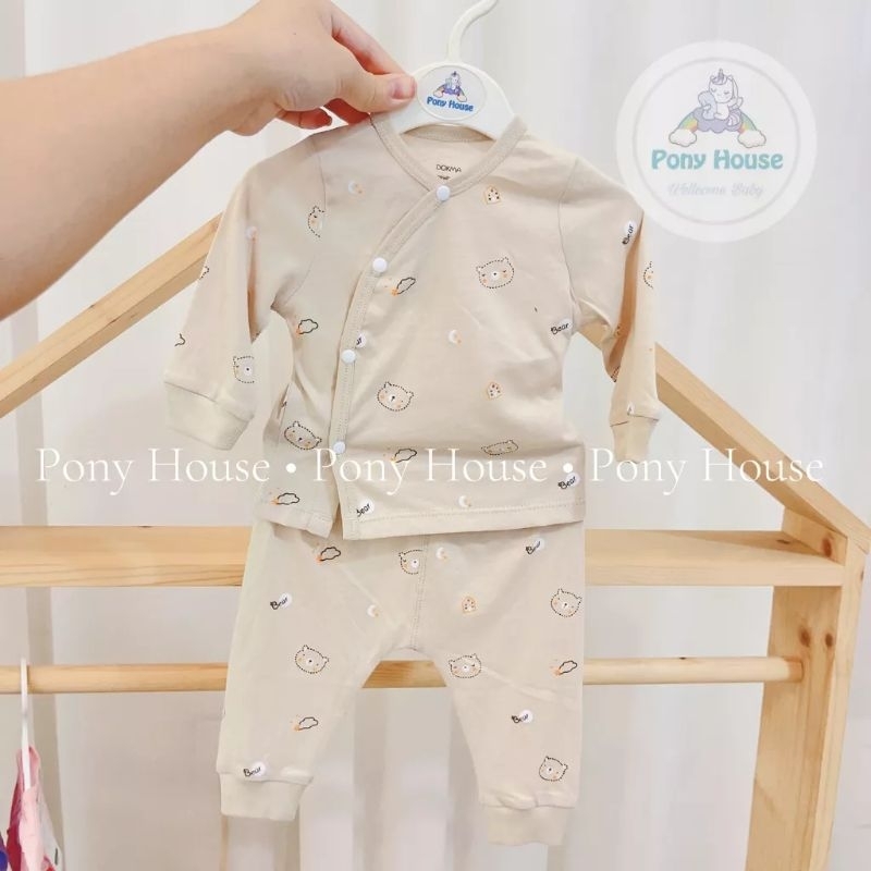 Bộ cài lệch sơ sinh Dokma chất cotton cho bé NB-3m