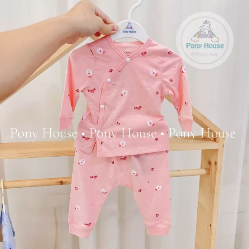 Bộ cài lệch sơ sinh Dokma chất cotton cho bé NB-3m