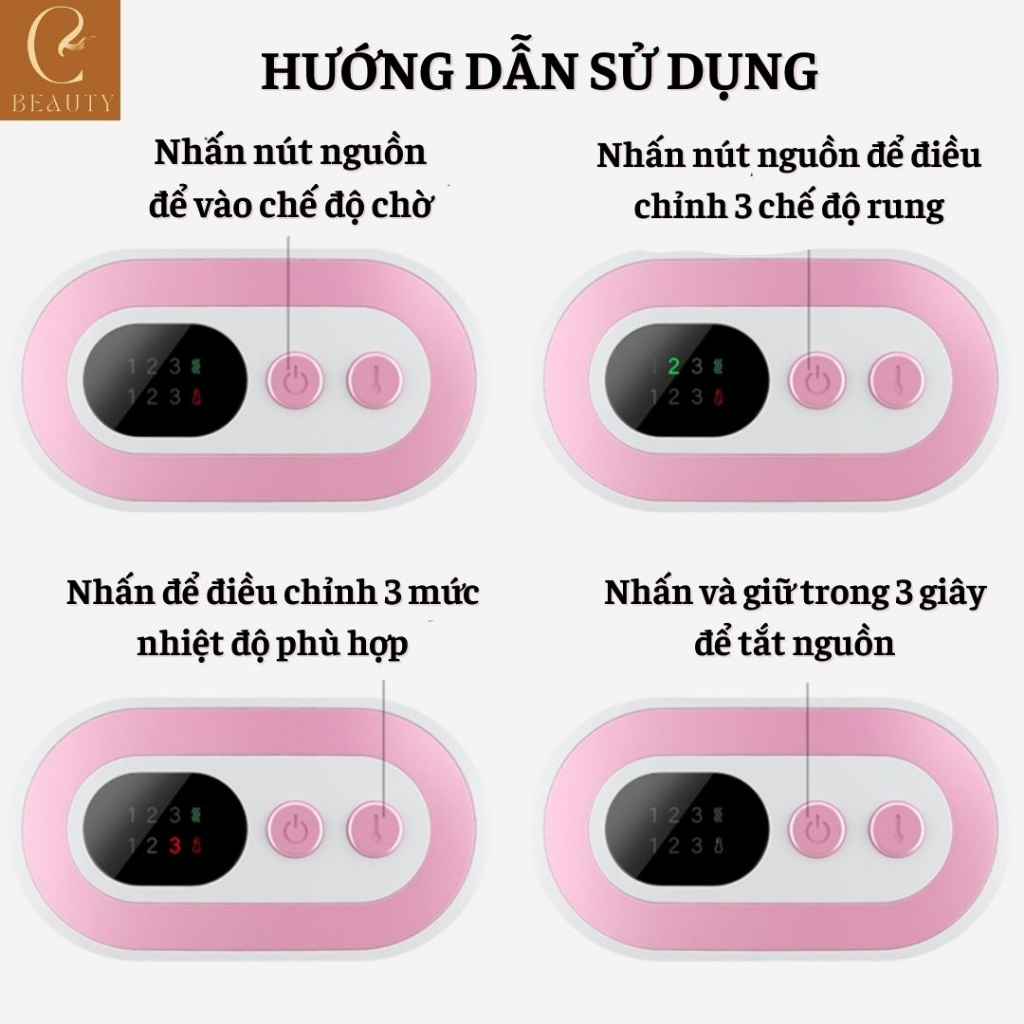 Máy massage bụng kinh NGB-001, Máy mát xa, Đai massage bụng kinh giảm đau bụng kinh nguyệt có 3 chế độ sử dụng dễ dàng