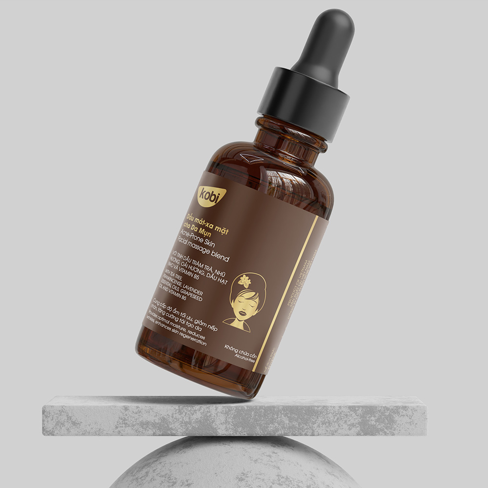 Dầu mát xa mặt dành cho da mụn Kobi Acne Prone facial massage blend