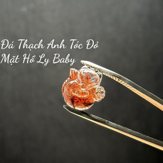 Mặt hồ ly thạch anh tóc đỏ tự nhiên