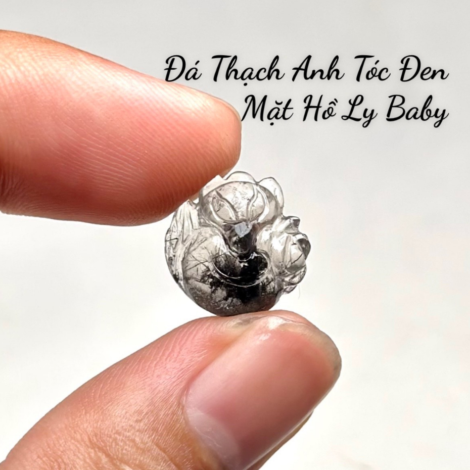 Mặt Hồ Ly Thạch Anh Tóc Đen tự nhiên Đá T&D
