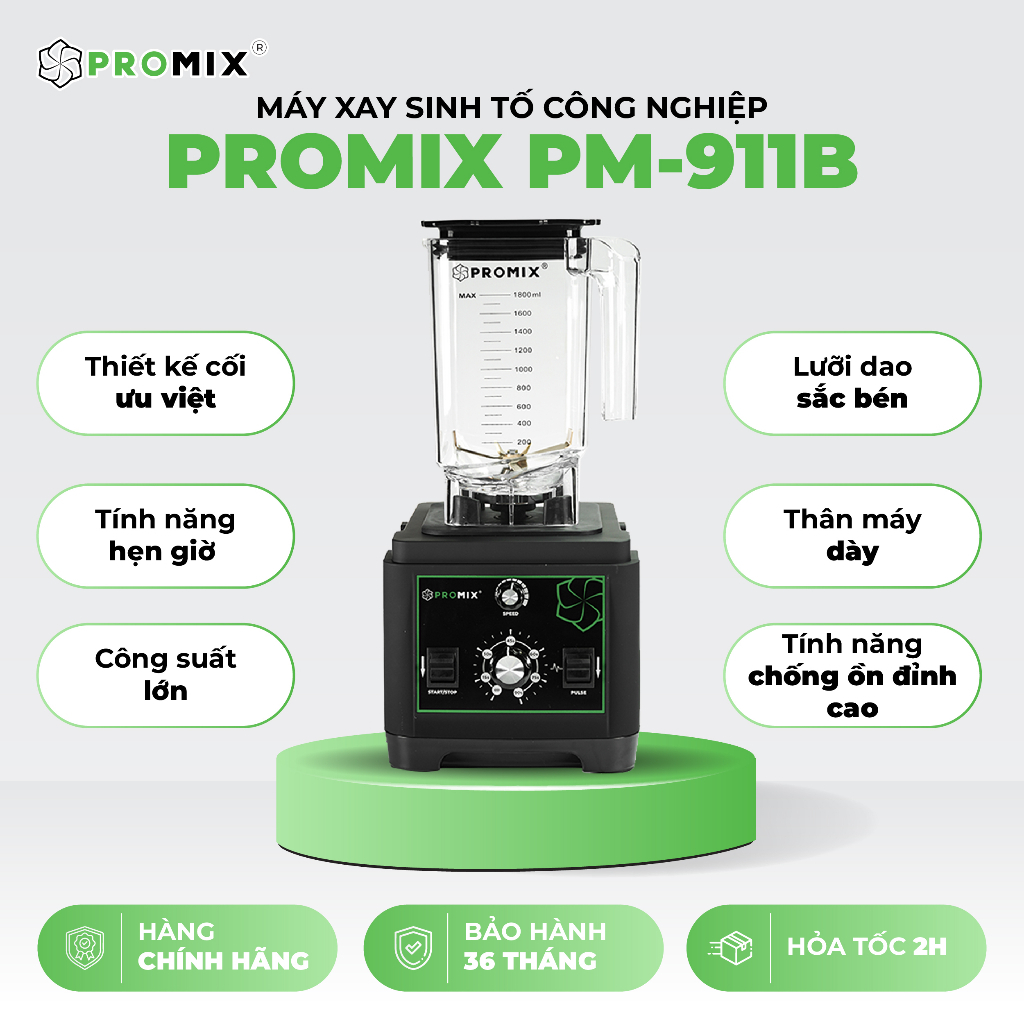 Máy xay sinh tố công nghiệp Promix-PM 911B công suất cao , giá rẻ  - Hàng chính hãng bảo hành 3 năm