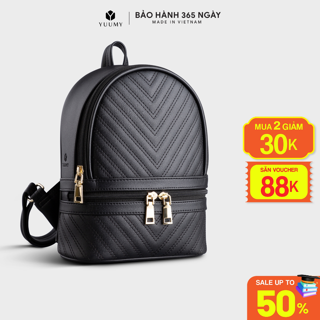 Balo nữ da mềm họa tiết trần chỉ YUUMY Seasand YBA54