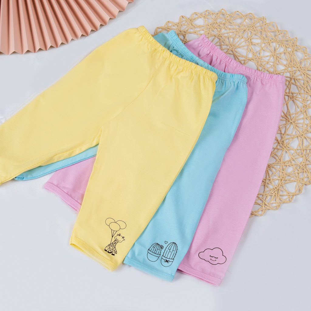 Quần Dài Màu Cotton In Hoạ Tiết BabyOlala Cho Bé 0-11kg