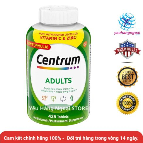 Vitamin Tổng Hợp Cho Người Lớn Centrum Adults Vitamin 425 viên Của Mỹ.