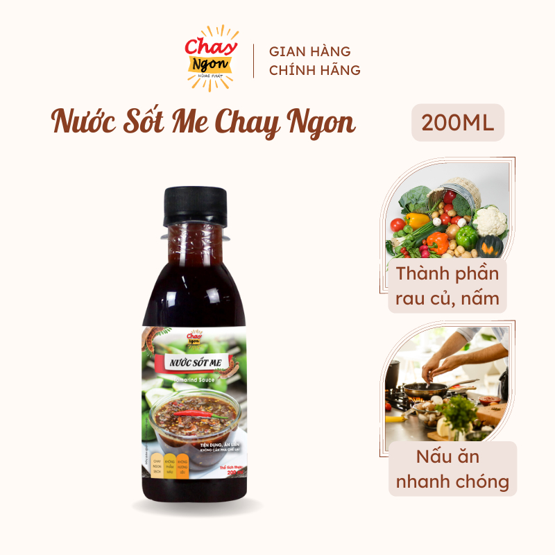 Nước Sốt Me Chay Ngon Vị Chua Ngọt Đậm Đà Chai 200ml - Thương Hiệu Hùng Phát