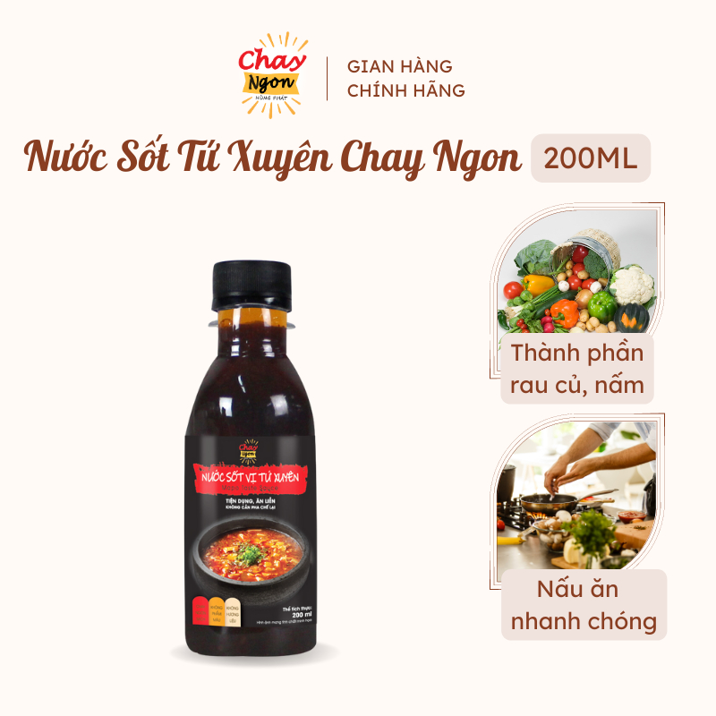 Nước Sốt Tứ Xuyên Chay Ngon Cay Nồng Đậm Đà Chai 200ml - Thương Hiệu Hùng Phát