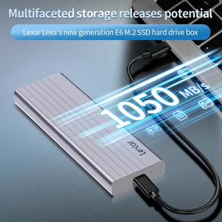 Hộp đựng ổ cứng SSD Box Lexar E6 LPAE06N-RNBNG ( SSD M.2 PCIe NVMe Gen3x4 / Gen4x4 Type-C )