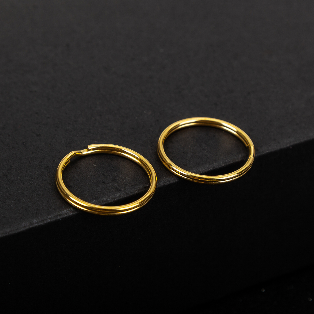 20 Khoen tròn móc khóa cạnh tròn vàng 2.5cm*0.15cm dùng mix đồ handmade phụ kiện