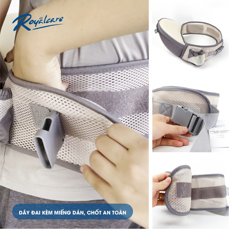 Địu em bé Royalcare cho bé 4 tư thế có bệ ngồi, lưới siêu thoáng Air mesh 🌸 𝑭𝒓𝒆𝒆𝒔𝒉𝒊𝒑 🌸