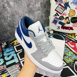 Giày Jodan1 low xám gót xanh "French Blue" chất lượng cao cấp