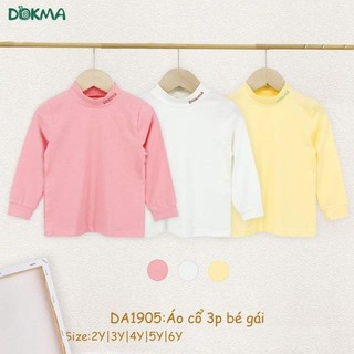 Áo giữ nhiệt cổ 3 phân bé gái dokma 2-6y mã da1905