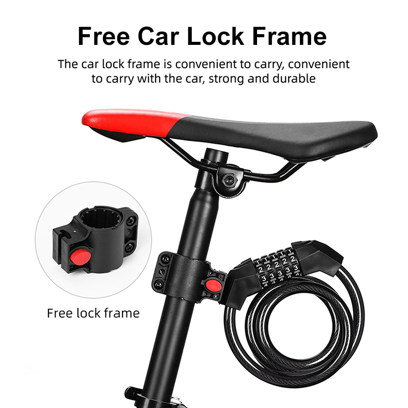 Khoá dây 5 số cho xe đạp,khóa xe đạp chống trộm cao cấp lõi thép chống cắt, khóa dây đổi được mật khẩu nhiều màu sắc