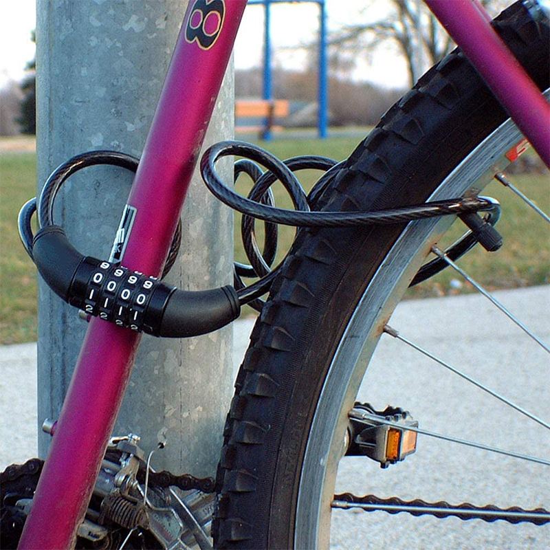 Khoá dây 5 số cho xe đạp,khóa xe đạp chống trộm cao cấp lõi thép chống cắt, khóa dây đổi được mật khẩu nhiều màu sắc