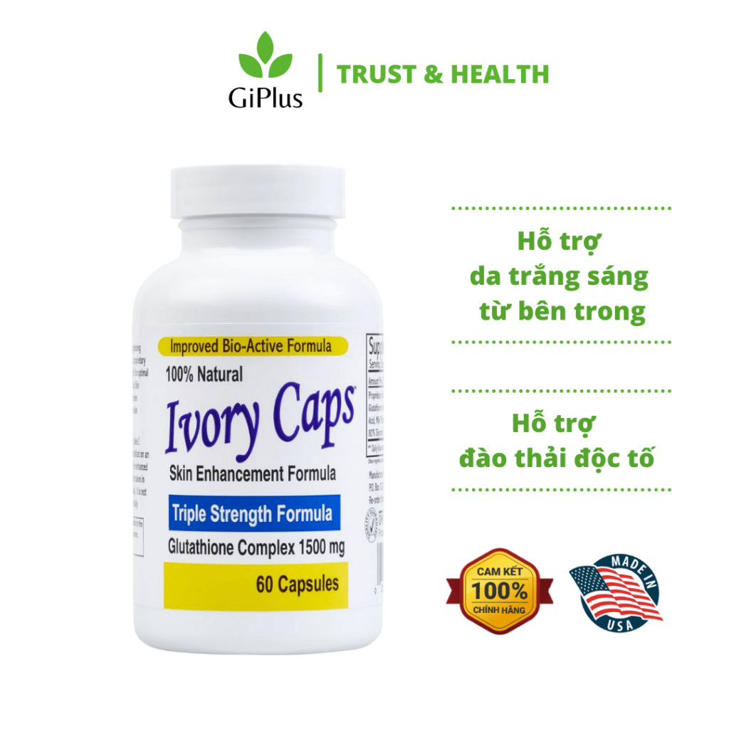 Viên Uống Hỗ Trợ Trắng Da Giảm Thâm Nám Ivory Caps Glutathione Complex 1500mg