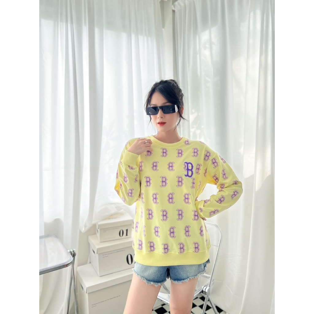 Áo khoác nỉ sweater MLB unisex ulzzang monogram classic tay dài cổ tròn hợp thời trang