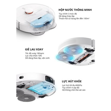 Robot hút bụi lau nhà thông minh Xiaomi Mijia 3C cảm ứng tránh chướng ngại vật thông minh