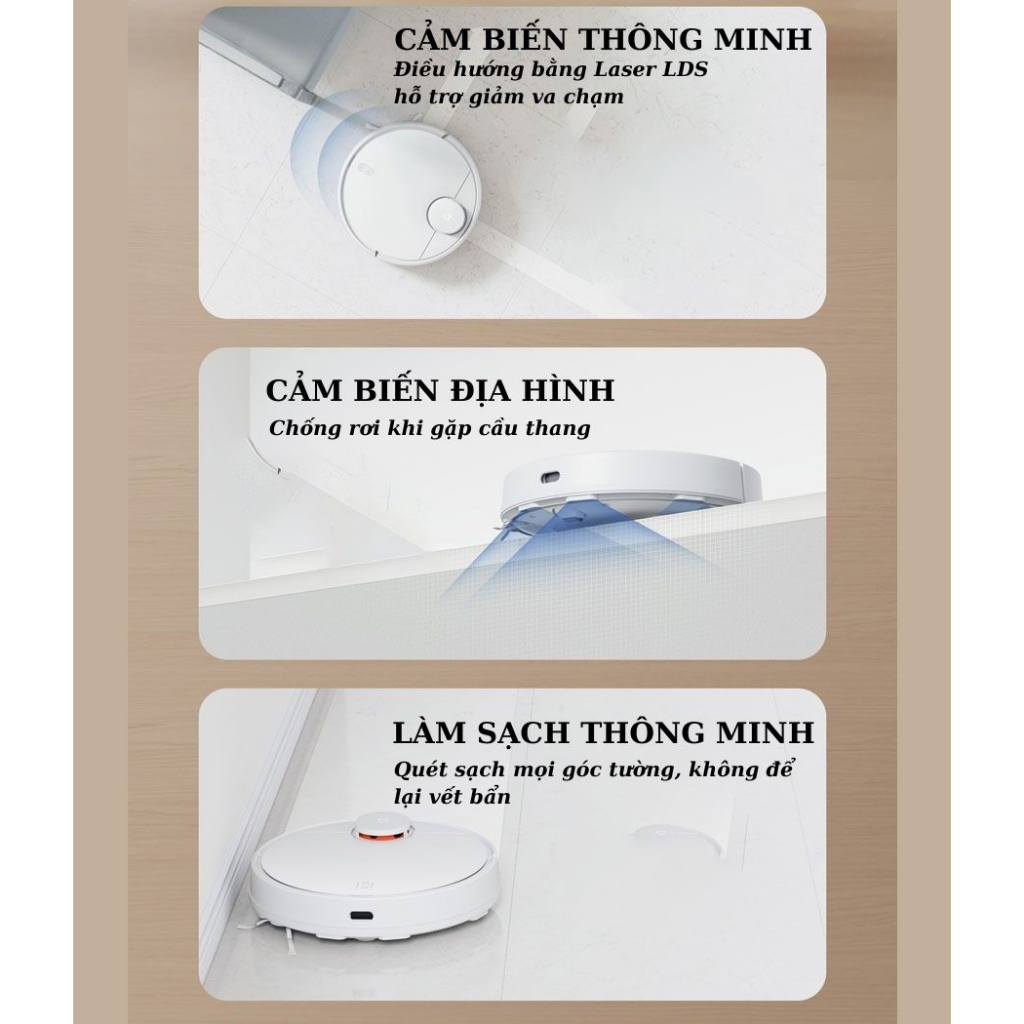 Robot hút bụi lau nhà thông minh Xiaomi Mijia 3C cảm ứng tránh chướng ngại vật thông minh